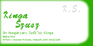 kinga szusz business card